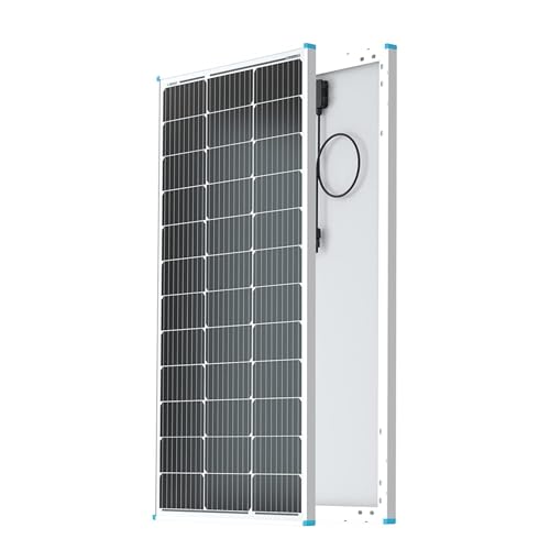 Renogy Solar Panel 100 Watt 12 Volt High-Efficiency Monocrystalline PV Module Power Charger for RV Marine Rooftop Farm Battery and Other Off-Grid Applications RNG-100D-SS Single 100W